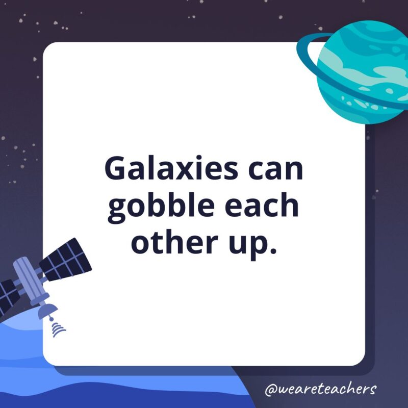 Galaxies can gobble each other up.- facts about space