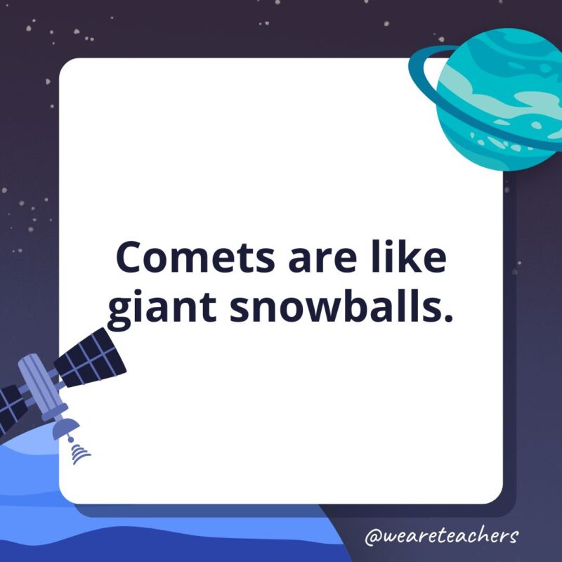 Comets are like giant snowballs.