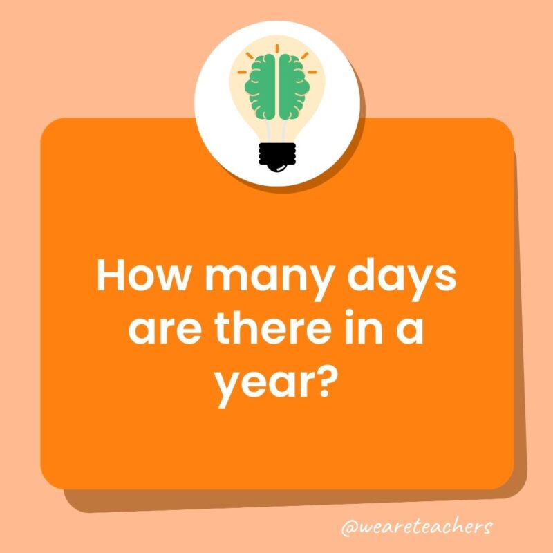 Trivia questions for kids: How many days are there in a year?