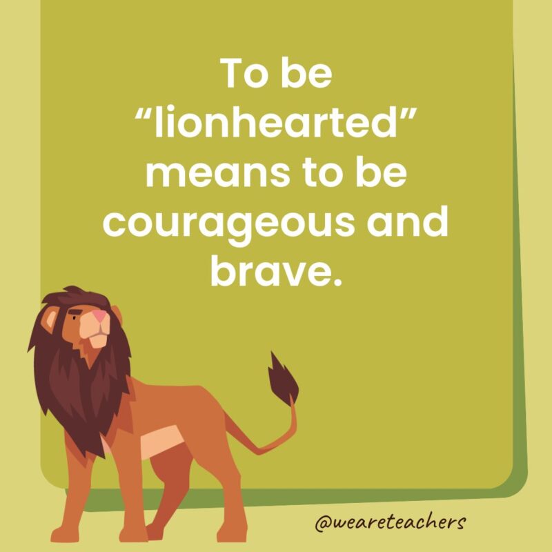 To be “lionhearted” means to be courageous and brave.