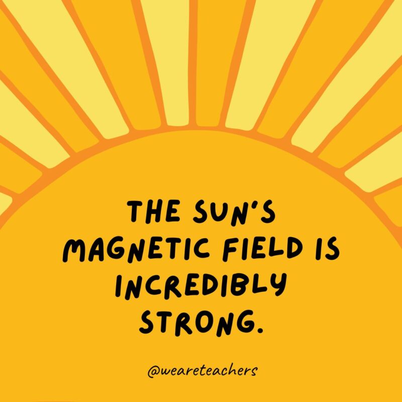 The sun’s magnetic field is incredibly strong.