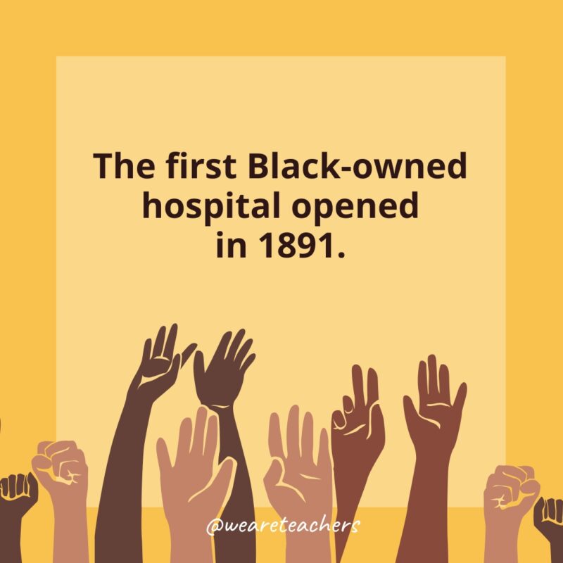 The first Black-owned hospital opened in 1891.