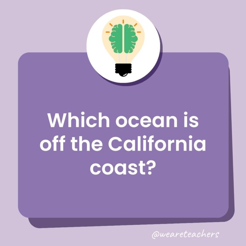 Trivia questions for kids: Which ocean is off the California coast?