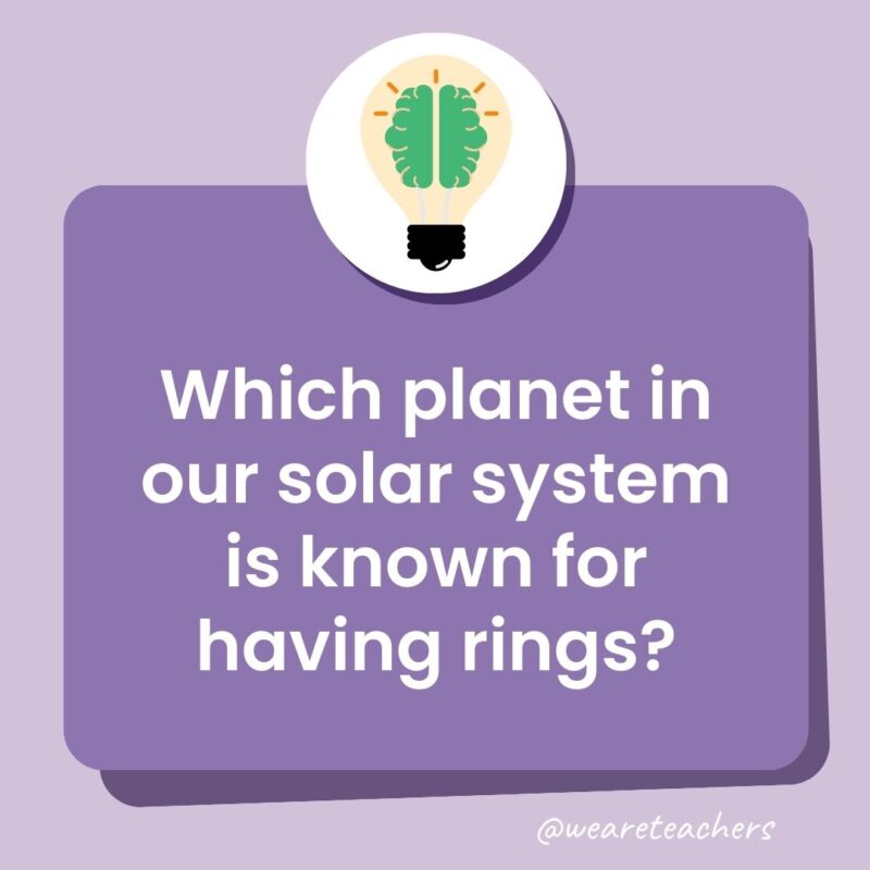 Which planet in our solar system is known for having rings?