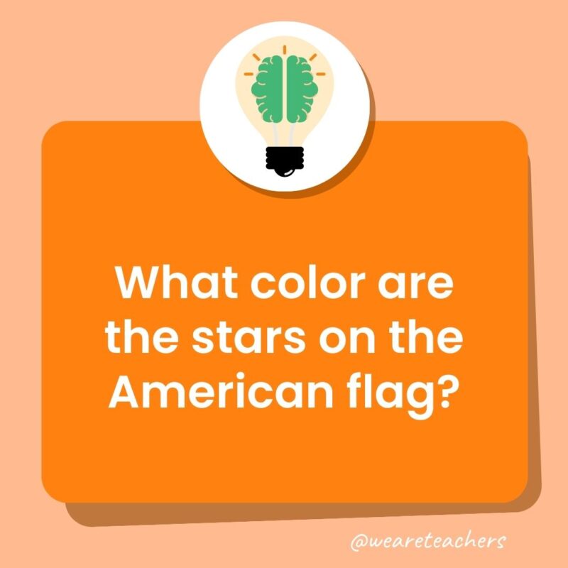 What color are the stars on the American flag?