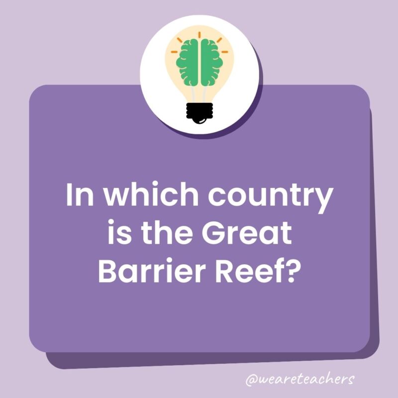 In which country is the Great Barrier Reef?