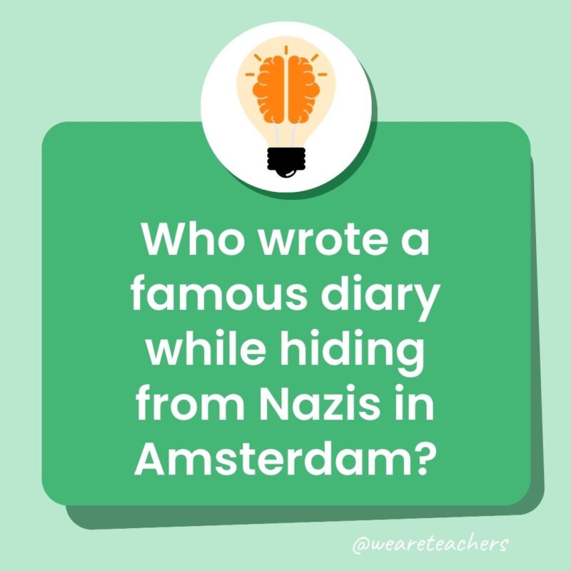 Who wrote a famous diary while hiding from Nazis in Amsterdam?