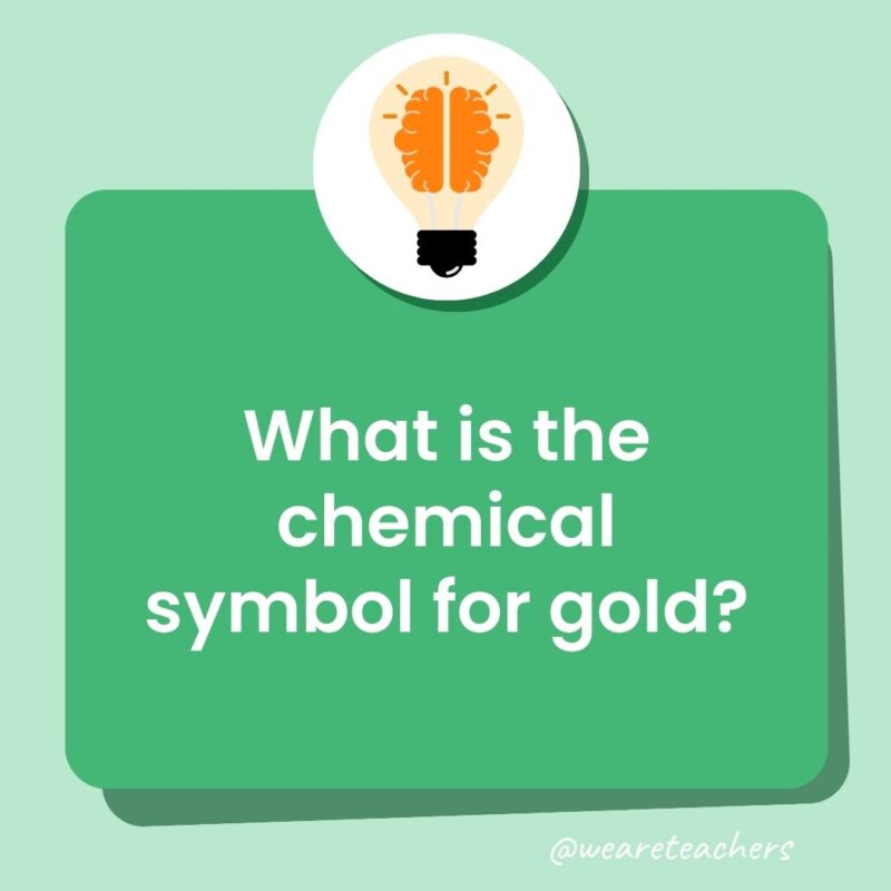 What is the chemical symbol for gold?