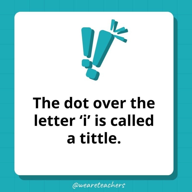 The dot over the letter 'i' is called a tittle.