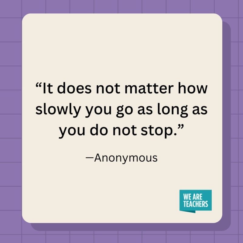 It does not matter how slowly you go as long as you do not stop.- inspirational quotes