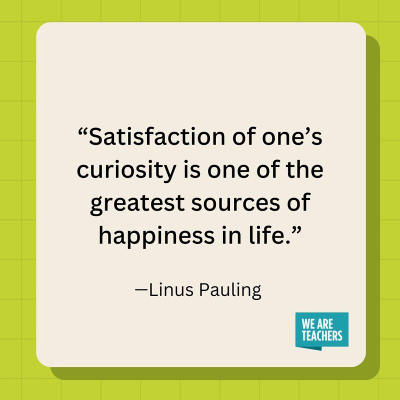 Satisfaction of one's curiosity is one of the greatest sources of happiness in life.- inspirational quotes