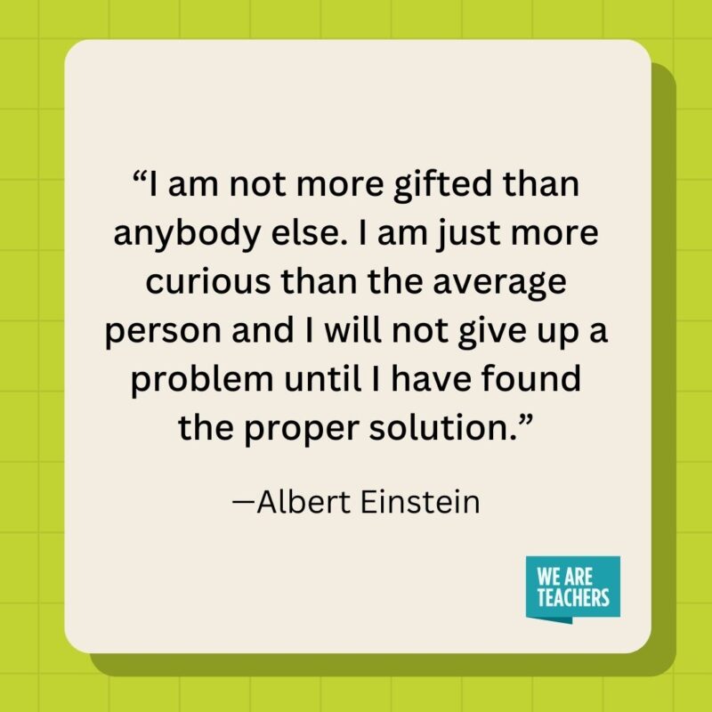 I am not more gifted than anybody else. I am just more curious than the average person and I will not give up a problem until I have found the proper solution.