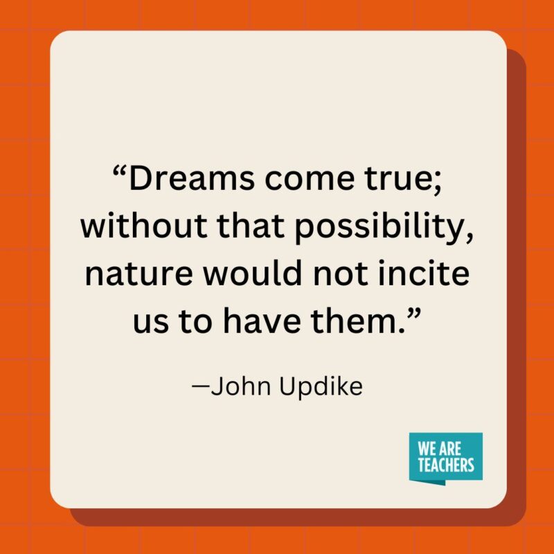 Dreams come true; without that possibility, nature would not incite us to have them.- inspirational quotes