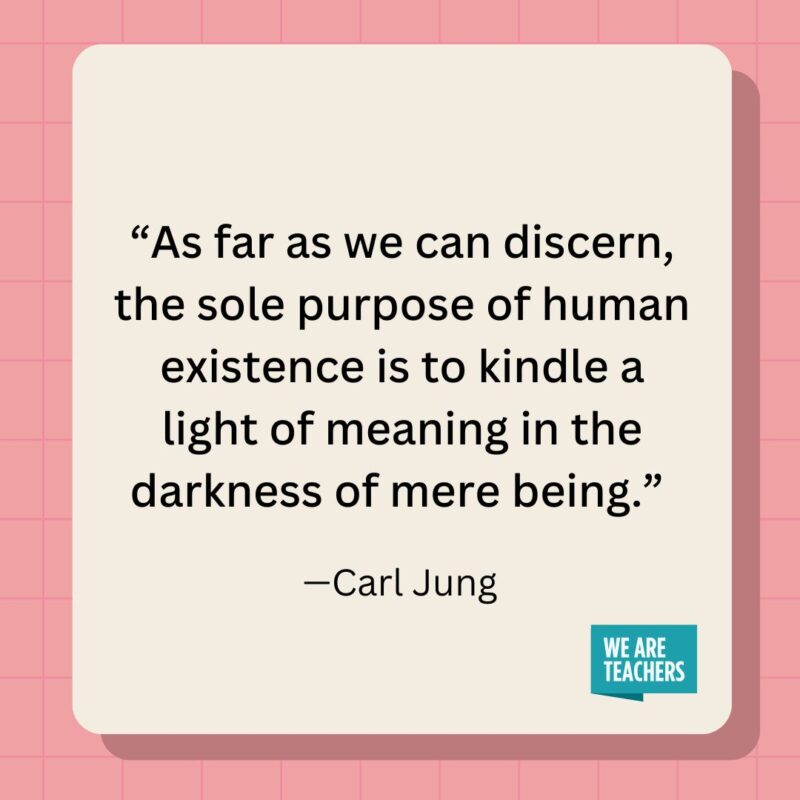 As far as we can discern, the sole purpose of human existence is to kindle a light of meaning in the darkness of mere being.- inspirational quotes