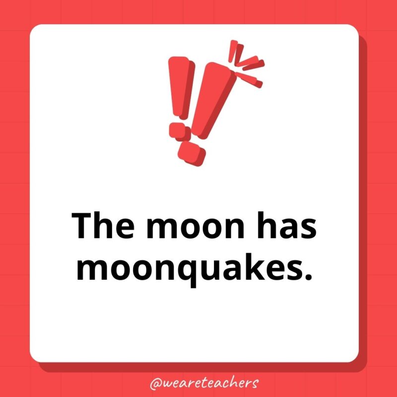 The moon has moonquakes. 