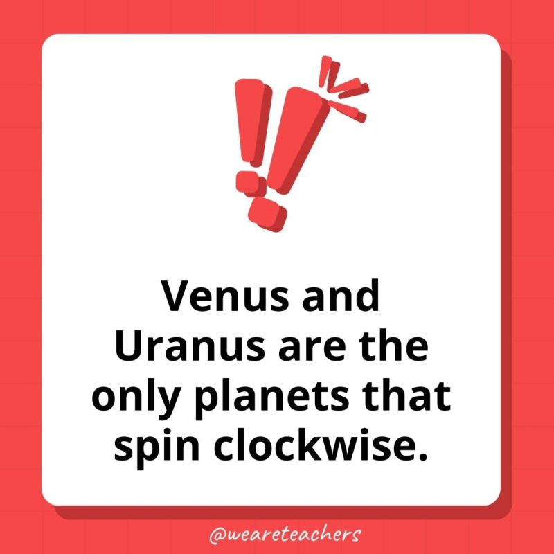 Weird fun facts - Venus is the only planet that spins clockwise. 