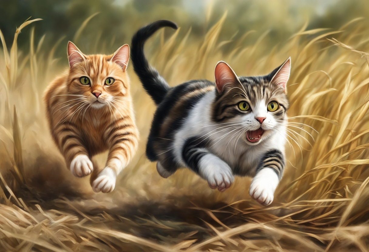 cats running