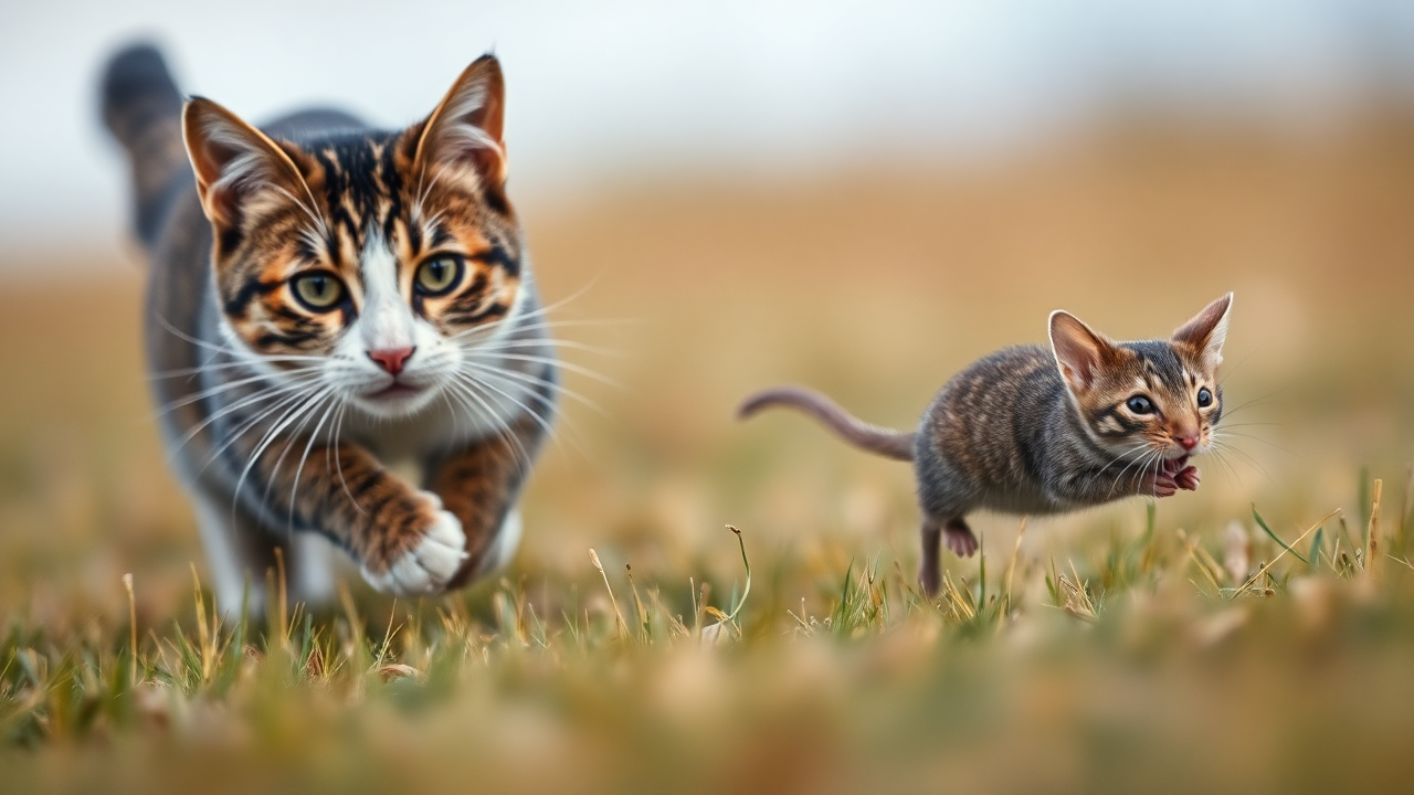 cat chasing mouse