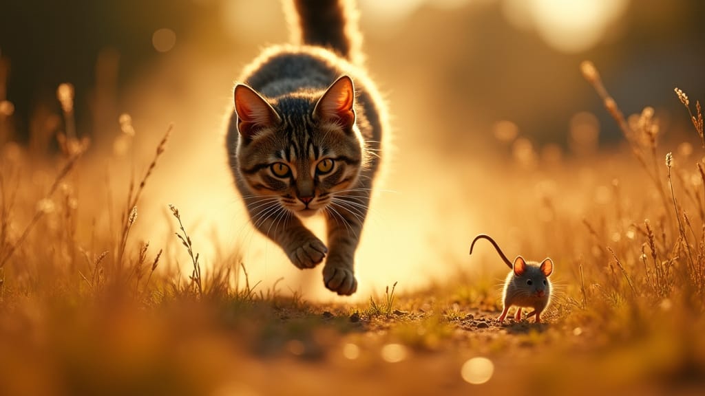 cat chasing mouse